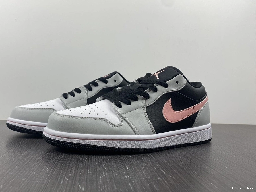 Air 1 Low Jordan Black 553558-062 Pink Grey White 1001